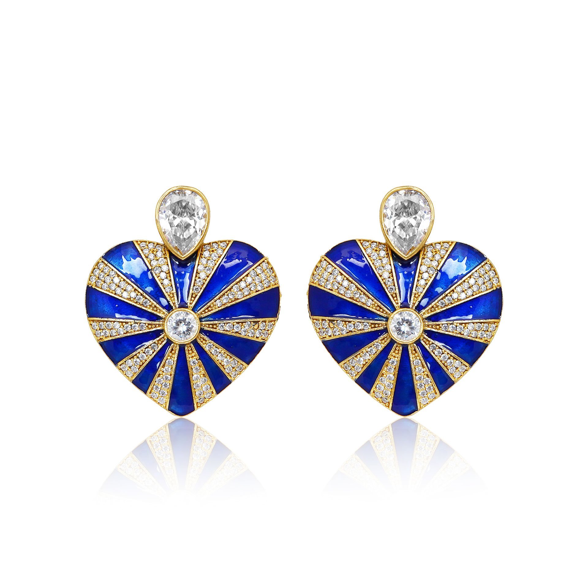 NAVY STRIPED HEART