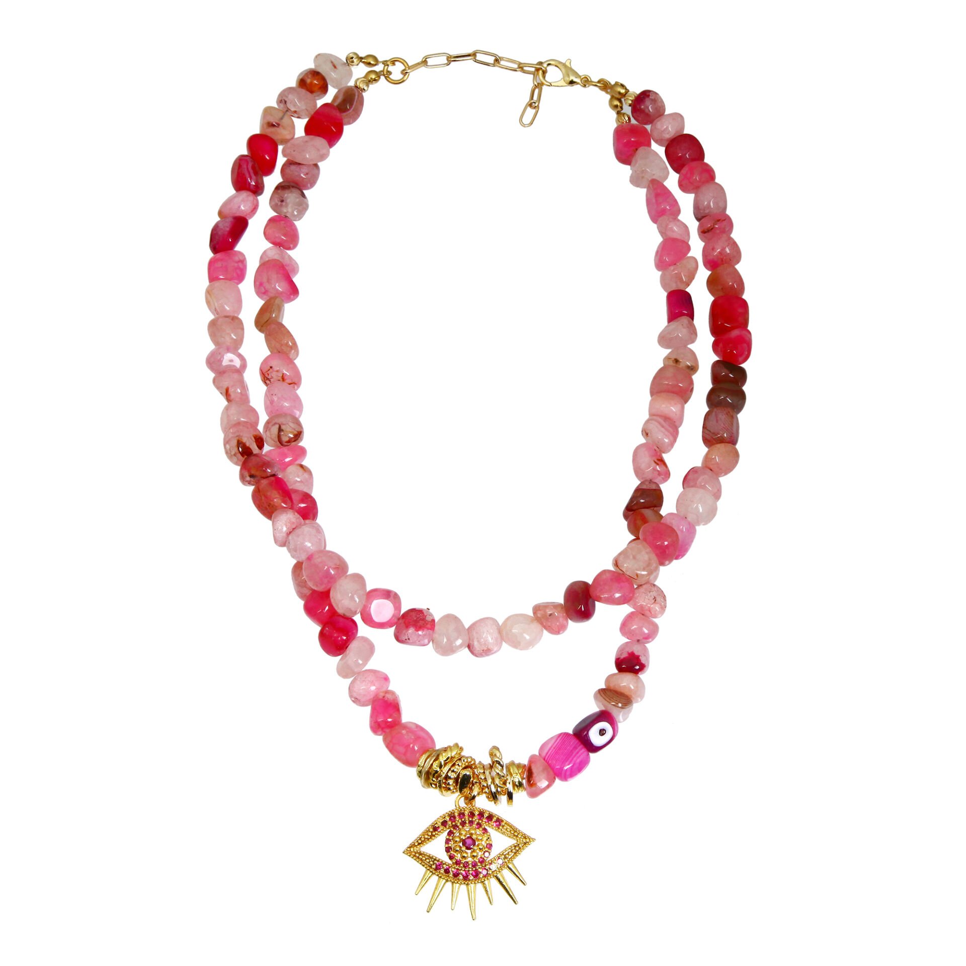 PINK STONE EYE NECKLACE